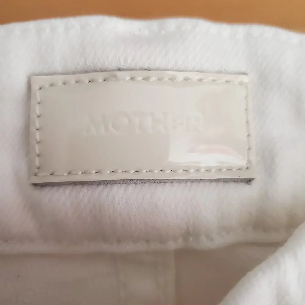Mother The Roller Fray Wide Leg Flared Jeans Fairest Of Them All White Size 31